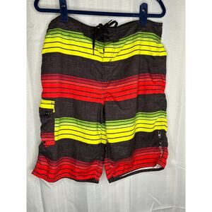 O'Neill Boardshorts Mens 34 Santa Cruz Stripe Swim Trunks Swim Shorts